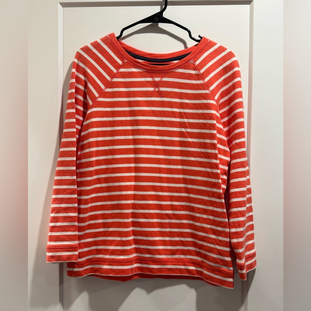 Boden Melon/White Striped Cotton Shirt Size‎ 6